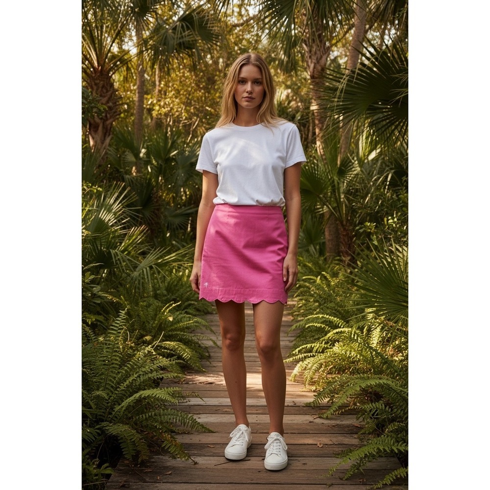 Lilly Pulitzer Pink Scalloped Hem Skirt, Womens Size 14‎